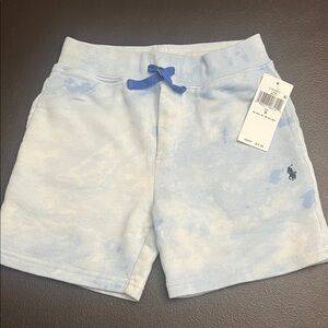 Ralph Lauren Light Blue Tie-Dye Cotton Drawstring Shorts